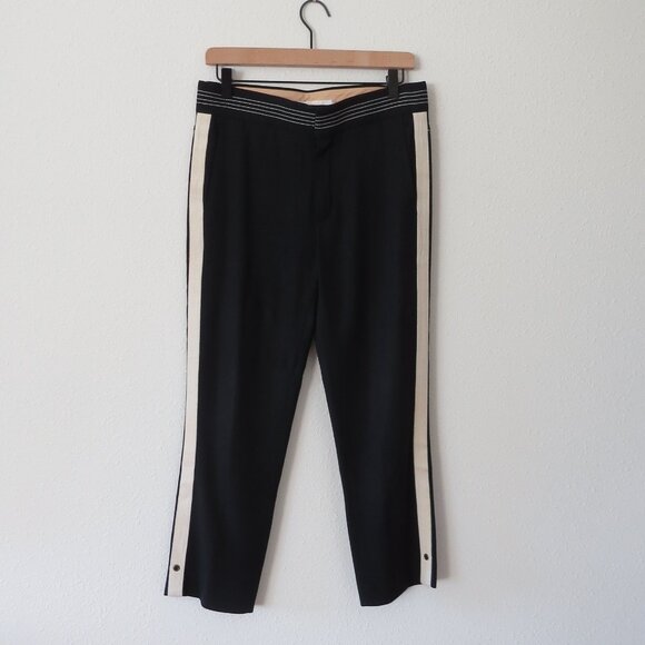 Chloé Navy Cropped Pants with White Side Stripe – FR 36 (US 4–6) – Like New - Picture 1 of 2